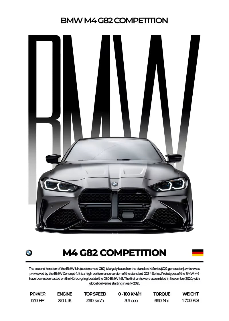 Black Famous Cars Competition Poster Picture Mural Modern Canvas Painting Wall Art Home Decoration Print for Living Room Decor