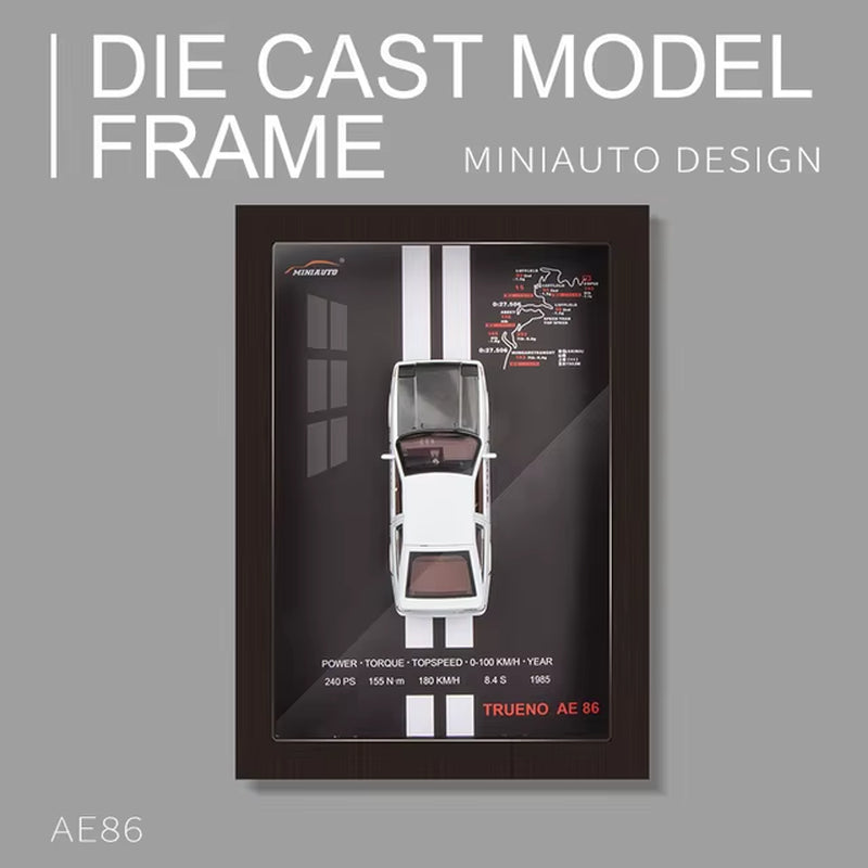 1:32 Sports Car Model 3D Photo Frame Alloy Metal Diecast Auto Simulation Racing Gift Decoration Pull Back Home Wall Ornament Boy