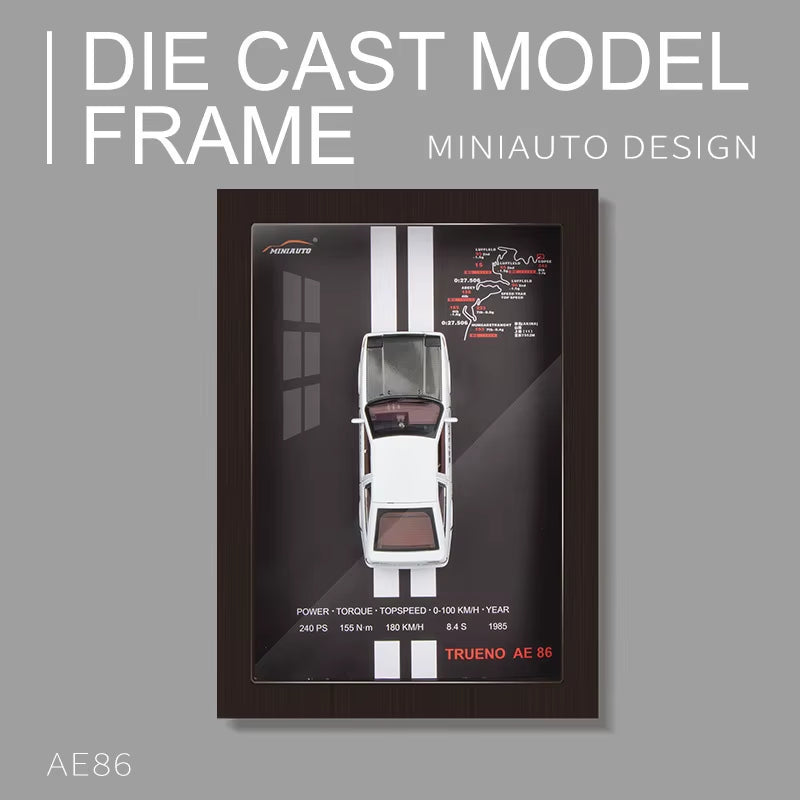 1:32 Sports Car Model 3D Photo Frame Alloy Metal Diecast Auto Simulation Racing Gift Decoration Pull Back Home Wall Ornament Boy