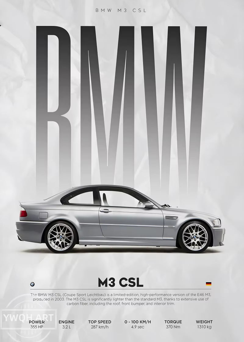 Black Famous Cars Competition Poster Picture Mural Modern Canvas Painting Wall Art Home Decoration Print for Living Room Decor