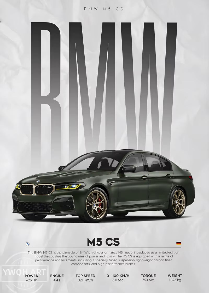 Black Famous Cars Competition Poster Picture Mural Modern Canvas Painting Wall Art Home Decoration Print for Living Room Decor